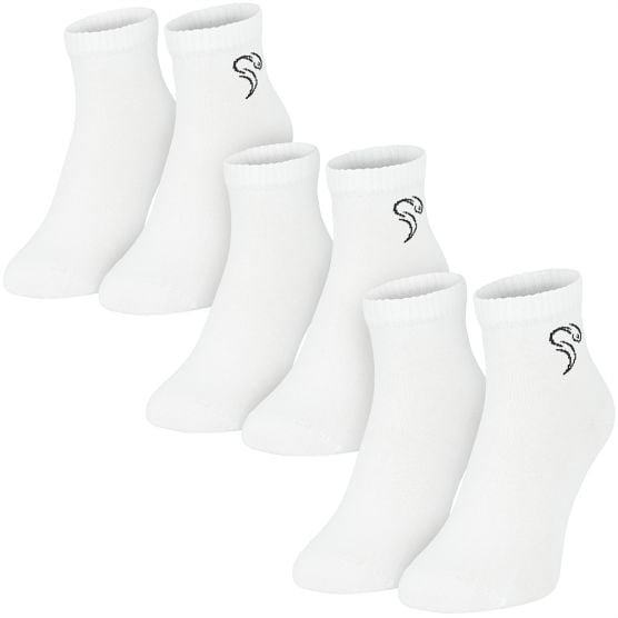 Black Snake 3-Pack White Pure Comfort Quarter Sneakersokken