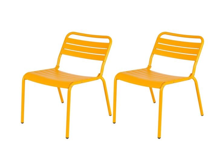 MaximaVida Metalen Max XXL loungestoel set - Okergeel