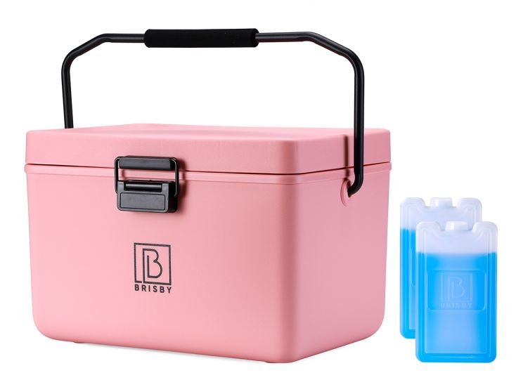 Brisby Frigobox 12 liter koelbox met koelelementen - Pink