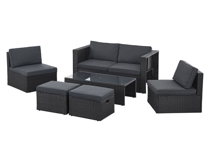 Juskys Salou polyrotan loungeset - Black