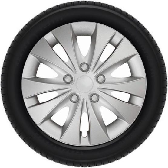 Tip-it 13 inch 10-spaaks set van 4 zilvergrijze wieldoppen