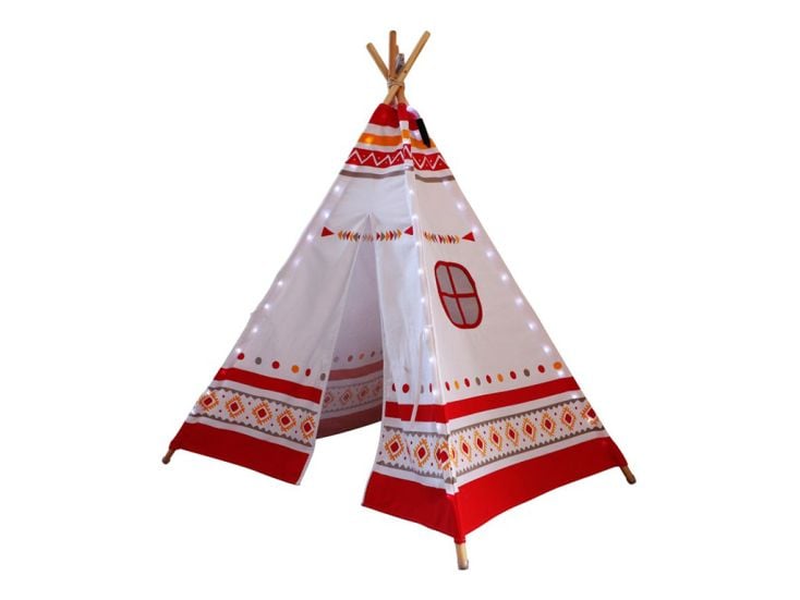 Sunny 60 LED Tipi tent - Red/white