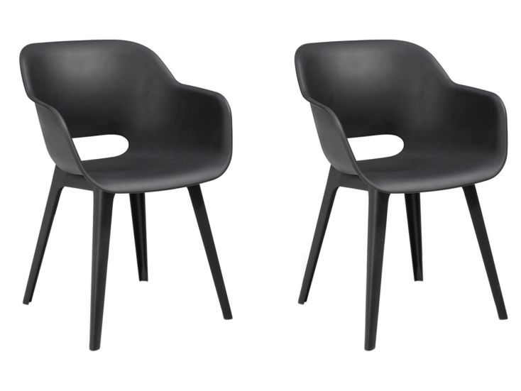 Keter Akola set van 2 tuinstoelen - Grafiet