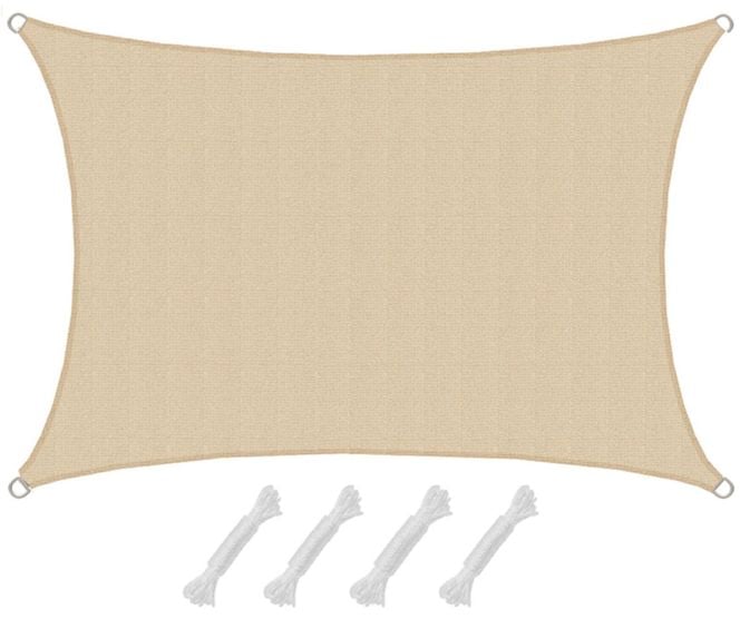 AMANKA 1x2m beige HDPE waterdoorlatend schaduwdoek