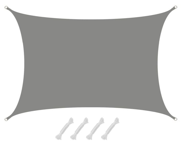 AMANKA 5x3m grijs Polyester waterdicht schaduwdoek