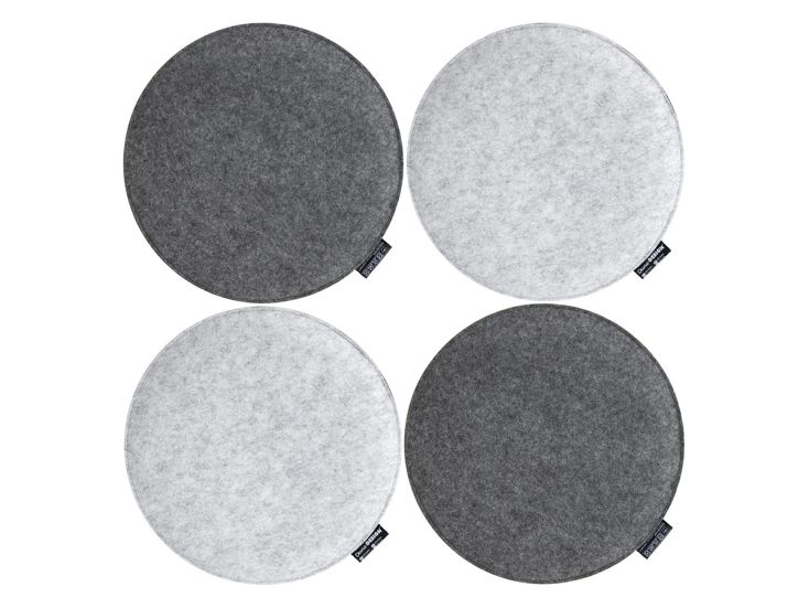 DuneDesign  Ø 35 x 2,5 cm 4x vilten zitkussens