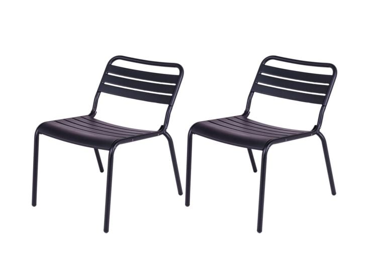 MaximaVida Metalen Max XXL loungestoel set - Black