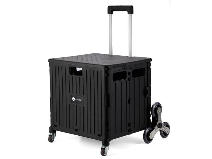 Packaway 50 liter boodschappentrolley met trapwielen - Black