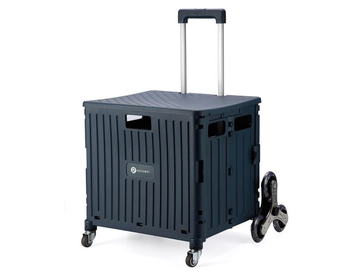 Packaway 50 liter boodschappentrolley met trapwielen - Blue