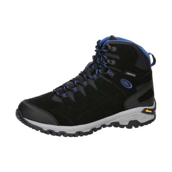 Brütting Mount Shasta High zwart met blauwe wandelschoenen