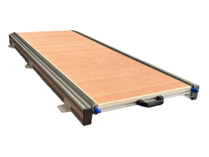 Aluminium 120x30 cm camper schuifframe met 12 mm multiplex