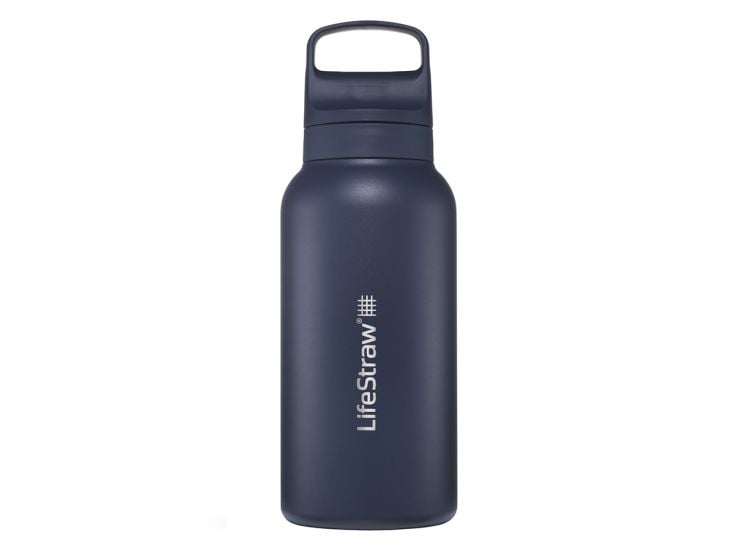 Lifestraw Go staal 1 liter waterfles met filter - Blue