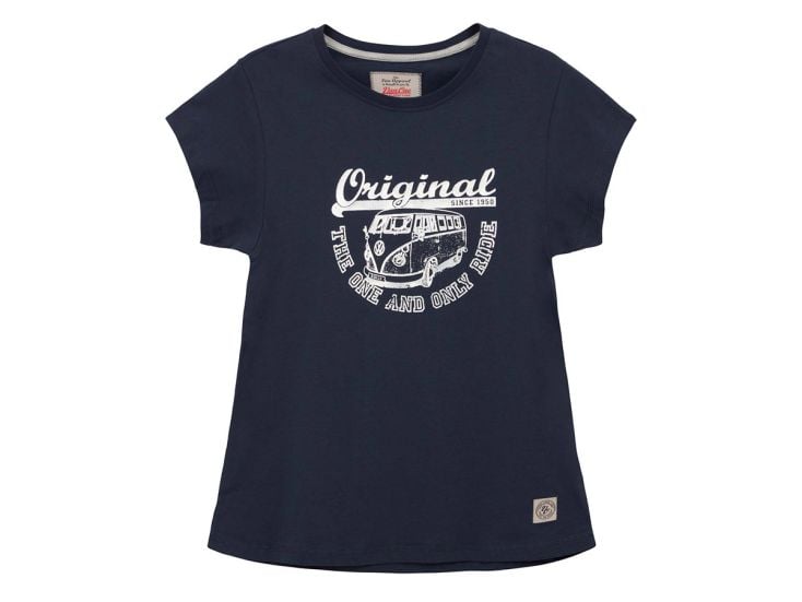 Van One Original Ride Navy/White dames T-shirt