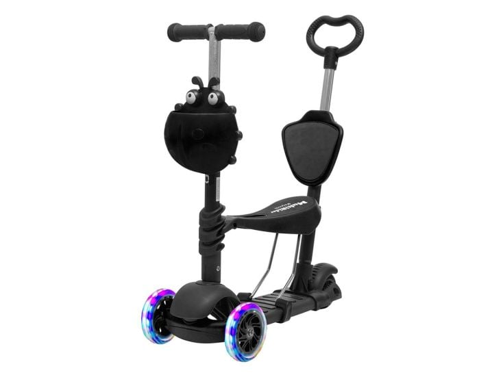 LifeGoods MultiRider kinderstep met duwstang - Black