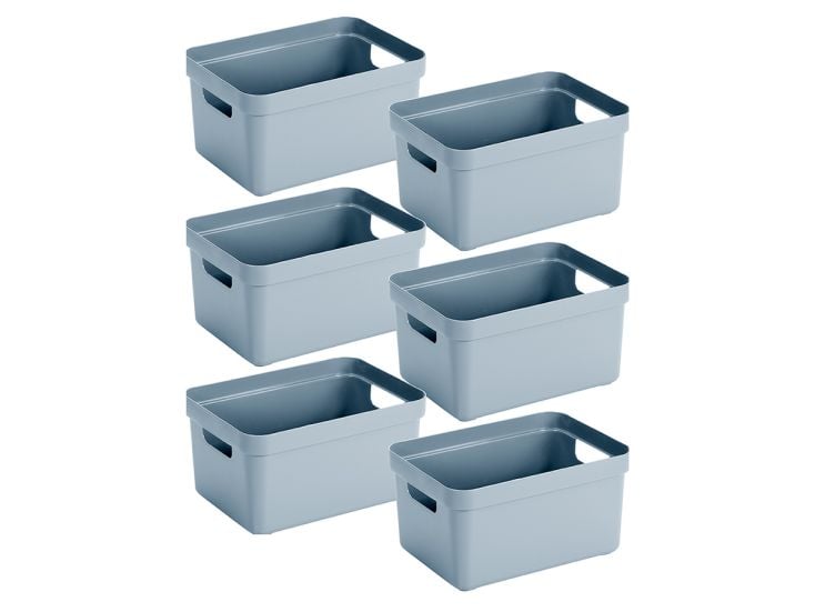 Sunware Sigma home 13 liter blue opbergbox - set van 6