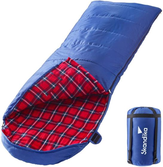 Skandika Dundee Flannel-R blauwe Slaapzak