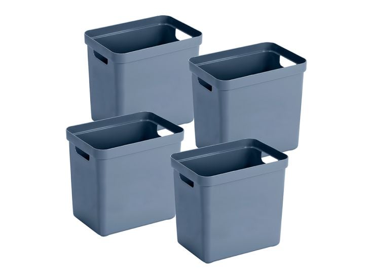 Sunware Sigma home set van 4 25L opbergbox - donkerblauw