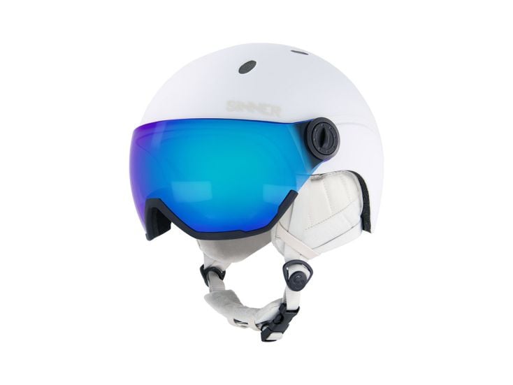 Sinner Titan Visor unisex skihelm - Matt White Blue