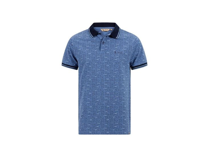 Life-Line Uri Pique Aop heren polo - Blue