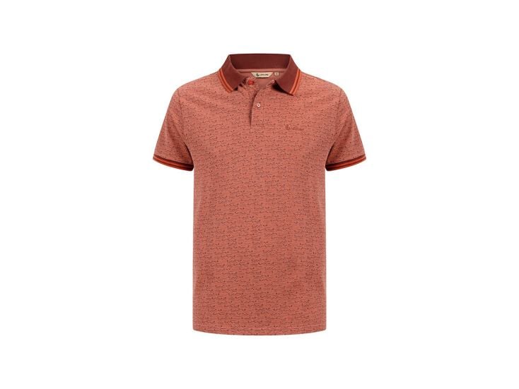 Life-Line Uri Pique Aop heren polo - Brown