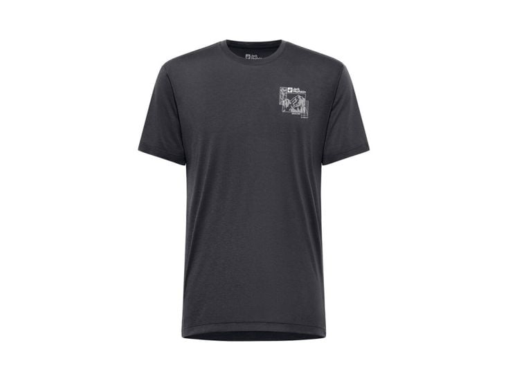 Jack Wolfskin Vonnan Graphic heren shirt - Phantom