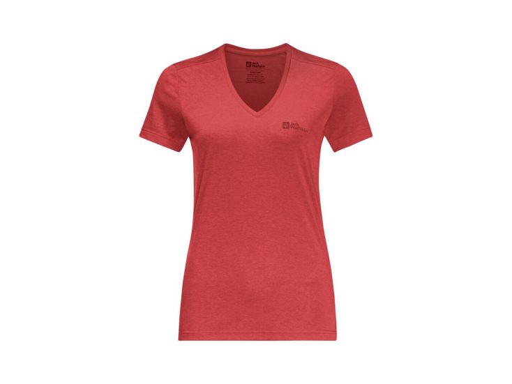 Jack Wolfskin Crosstrail dames shirt - Vibrant Red