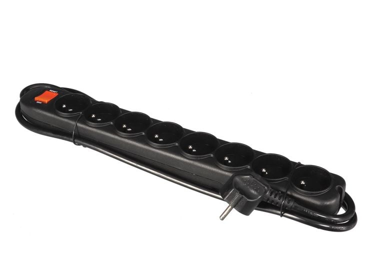Perel EWS8B 8-voudige stekkerdoos met schakelaar - 1,5 meter