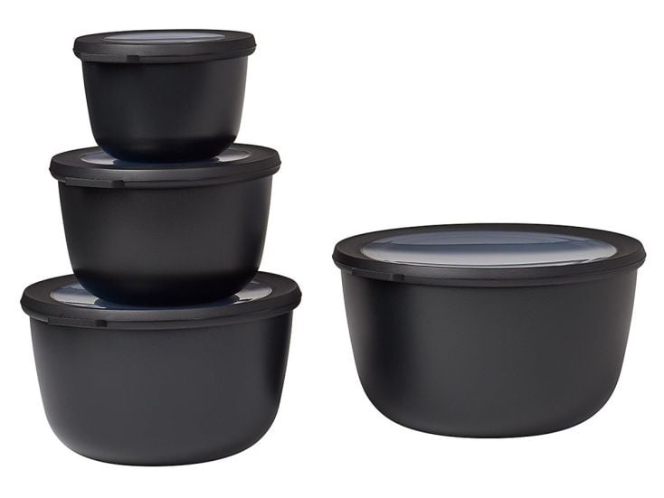 Mepal Cirqula 4-delige set ronde XL vershouddozen - Black