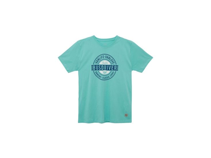Van One Busdriver heren T-Shirt - Pool Blue
