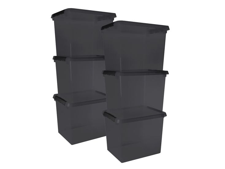 Sunware comfort Line set van 6 52L opbergbox - grijs