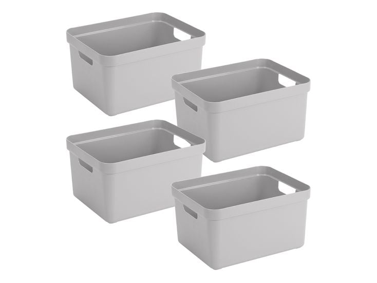 Sunware Sigma home 32 liter Grey opbergbox - Set van 4