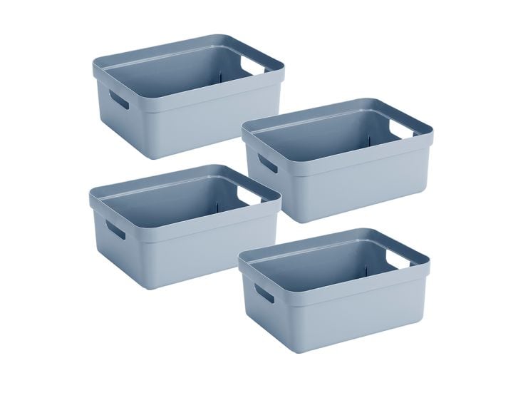 Sunware Sigma home set van 4 24L opbergbox - blauw