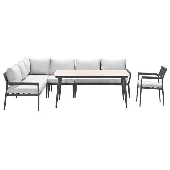 Garden Impressions Tineo d. grijs incl stoel - loungediningset