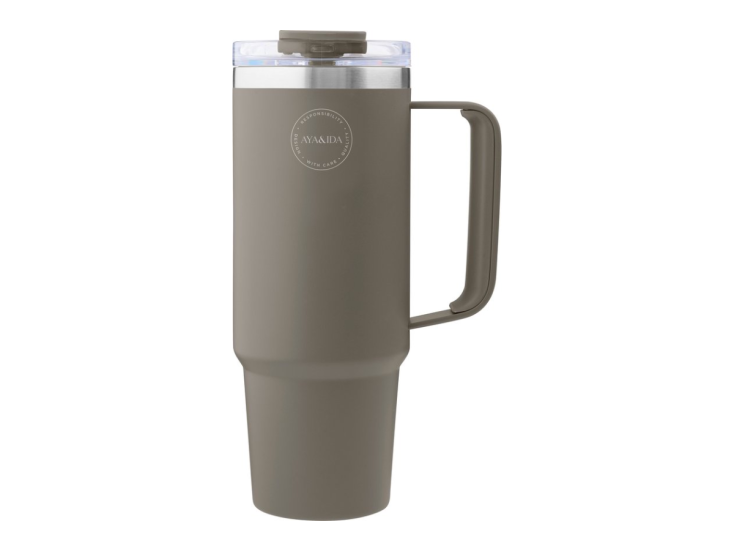 AYA&IDA 885 ml Thermosbeker met rietje - Driftwood