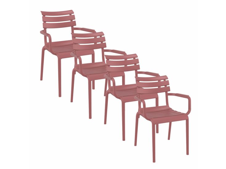 Garden Impressions Paris set van 4 tuinstoelen - Marsala