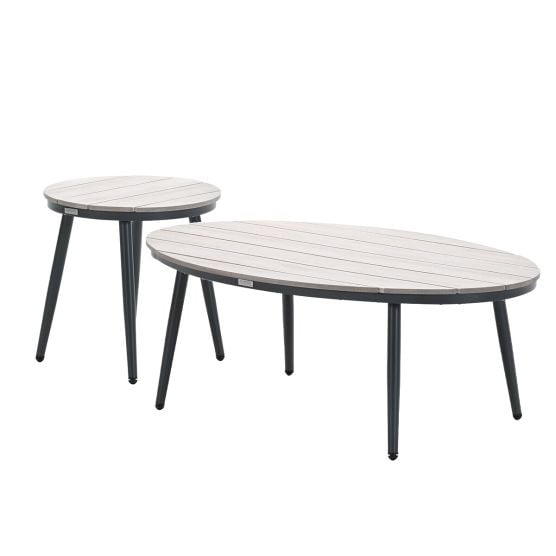 Garden Impressions Lucas - teak look - 2-delig - bijzettafels