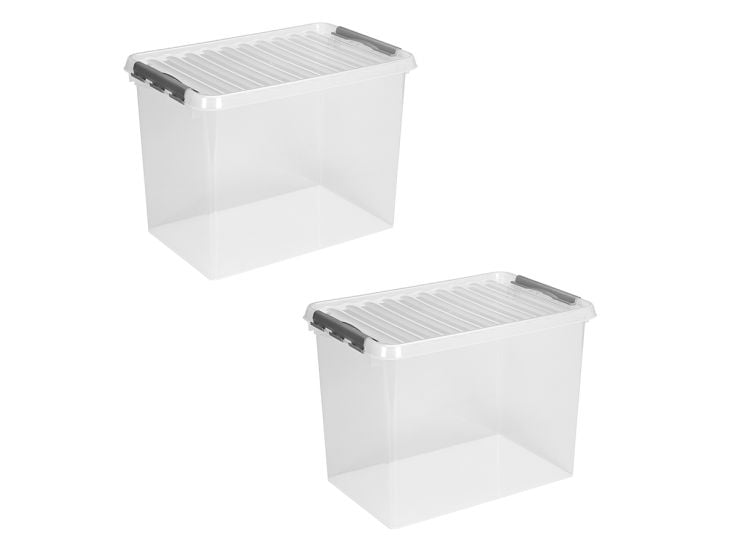 Sunware Q-line 72 liter set van 2 opbergboxen - Metal