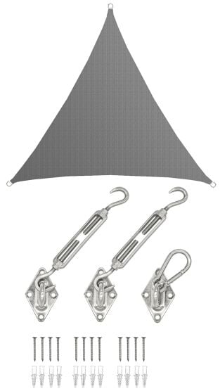 AMANKA 3 x 3 x 3 luchtdoorlatend UV schaduwdoek - Gray
