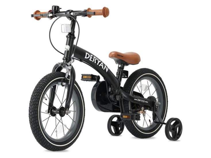 Deryan 14 inch Luxe 3-in-1 kinderfiets - Black