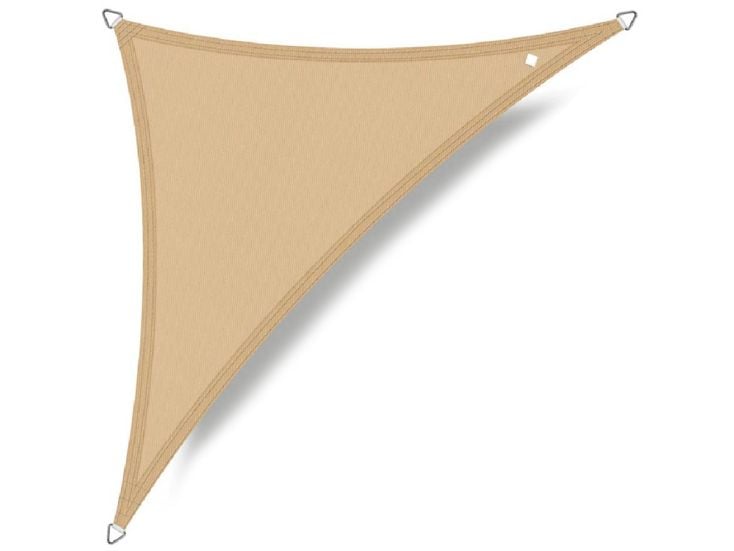 Buitenkado 4x5.8 zand beige waterdicht schaduwdoek driehoek