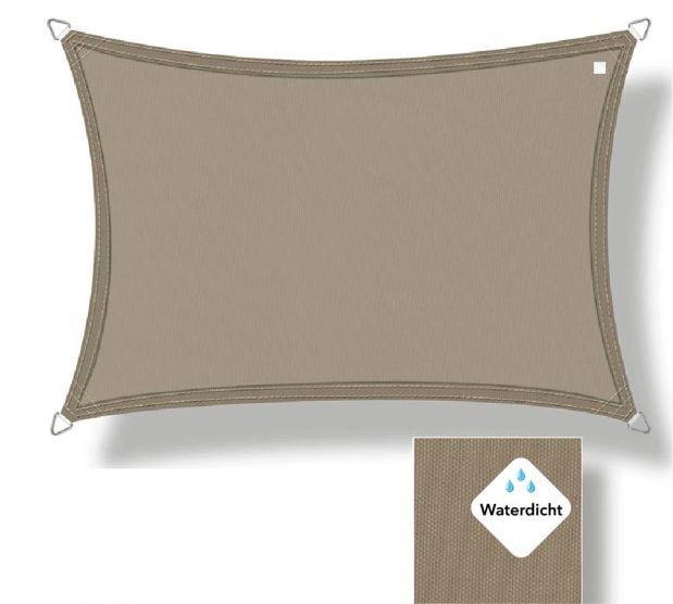 Buitenkado 2.5x3.5 beige waterdicht schaduwdoek driehoek