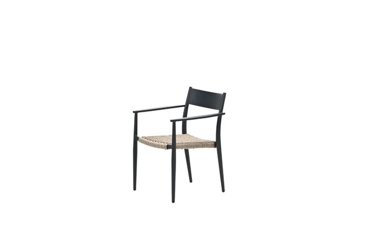 Richmond dining fauteuil -  c.black - natural - merino sand