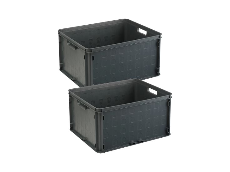 Sunware Square 52 liter antraciet gesloten krat - set van 2