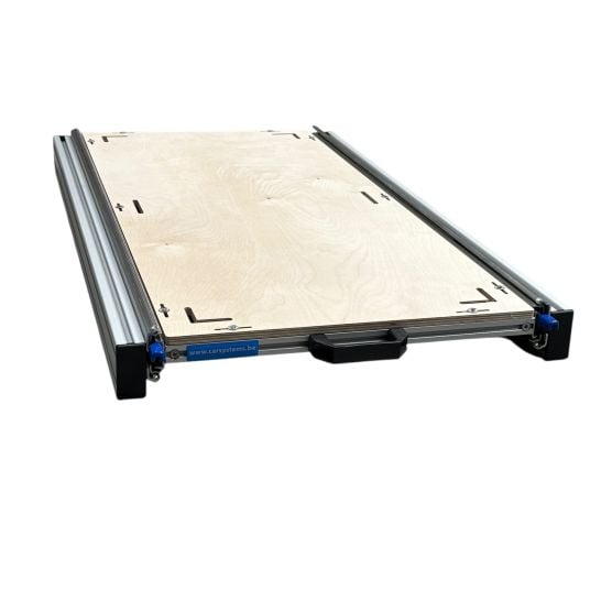 Aluminium schuifframe 80x60 cm met 9 mm multiplex vloerplaat