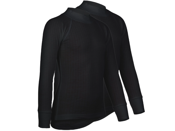 Avento Thermoshirt Lange Mouw Junior 2 pack - Zwart