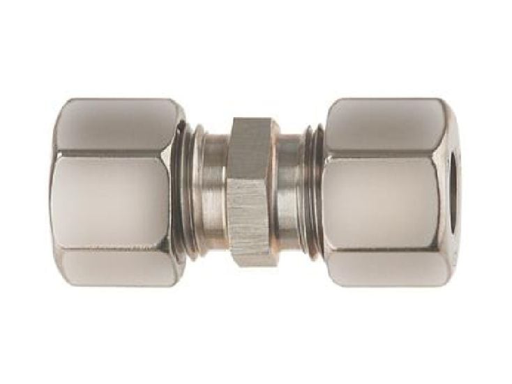 Gimeg staal rechte knelkoppeling - 15 mm x 15 mm