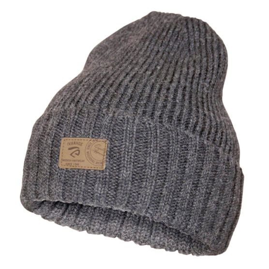 Ivanhoe Ipsum rib gebreide wollen muts - Grey