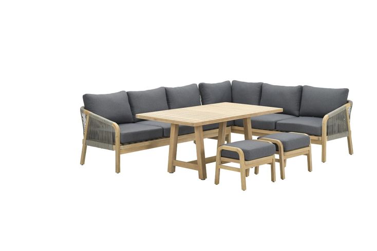 Santos lounge-diningset-5-dlg-links-acacia white wash-grijs