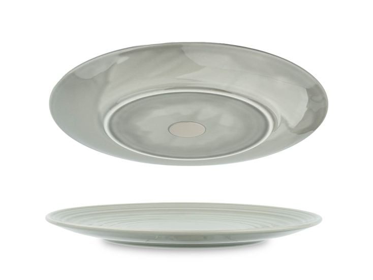 Silwy set van 2 ⌀23 cm magnetisch porseleinen borden - Ash