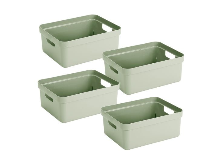 Sunware Sigma home set van 4 24L opbergbox - groen